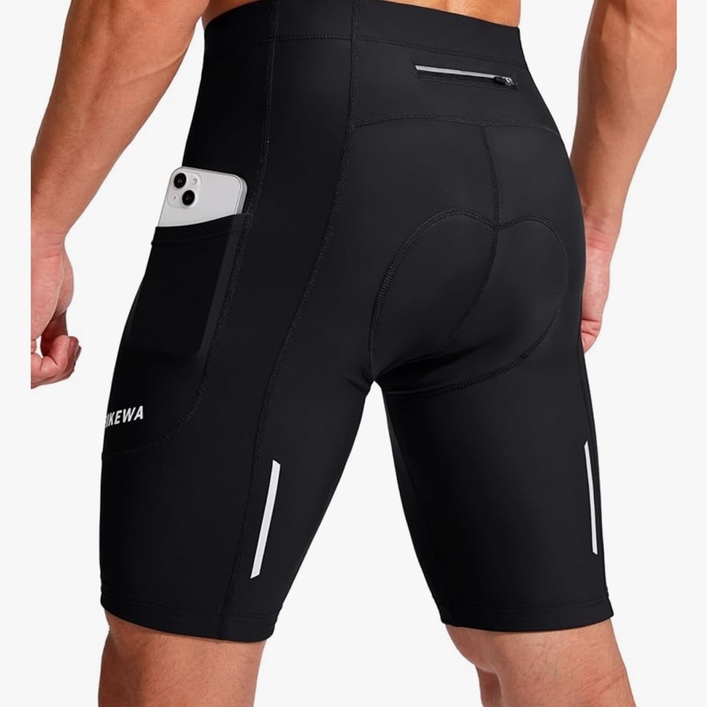 BIKEWA Men’s Padded Cycling Shorts, Size XL